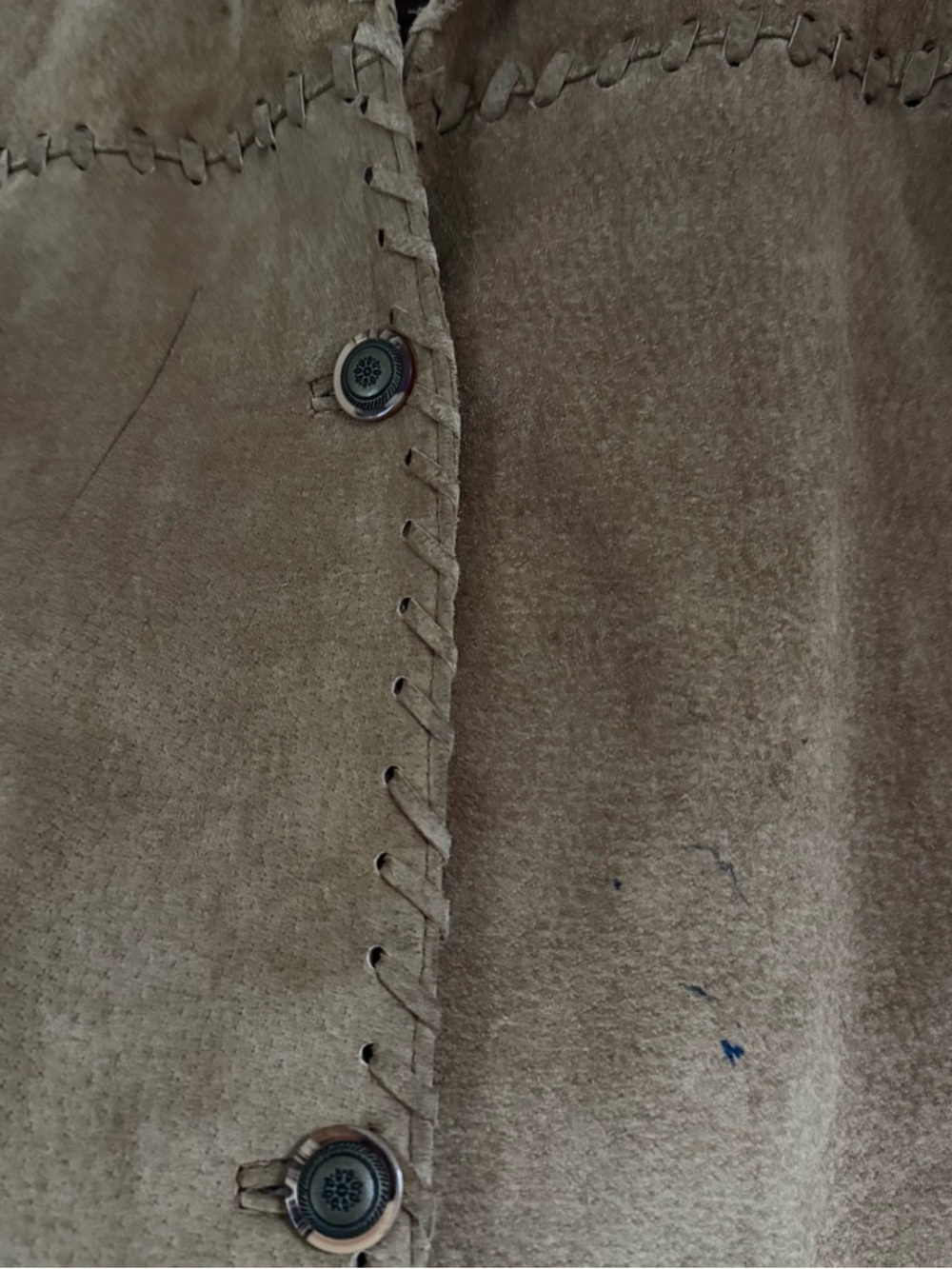 Vintage BB Dakota Tan Brown 100% Suede Leather Jacket Oversized Western Boho - Picture 9 of 13